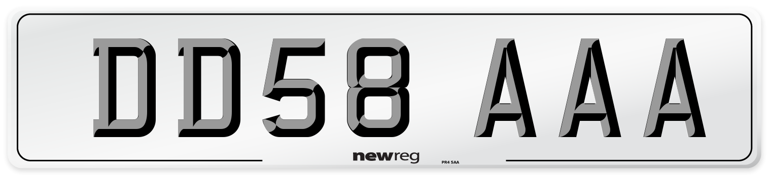 DD58 AAA Number Plate from New Reg